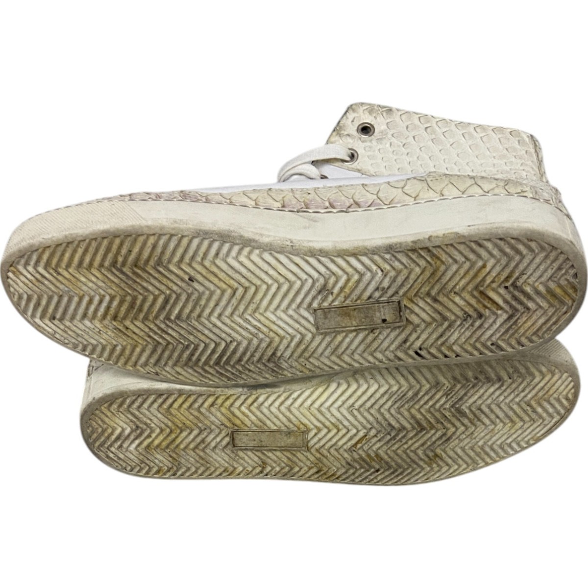 Calvin Klein Hightop Sneakers Mens Size 43 White Snakeskin  display picture 1