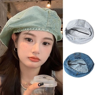 Denims Beret Hat Girls Spring Hat Photo Headdress Women Summer Beach Sun Cap