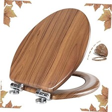 Elongated Toilet Seat Molded Wood Toilet Seat with Quietly Soft Close Natural