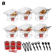 Ultimate 6-Piece Chafing Dish and Warming Tray Set for Effortless Hosting