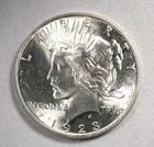 1923 Silver Peace Dollar UNC Coin AR40