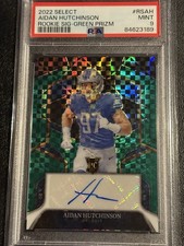 2022 Panini Select Aidan Hutchinson Rookie Auto Green Prizm 5/5 PSA 9 RC 🔥🔥