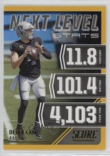 2021 Score Next Level Stats Gold Derek Carr #NL5 1b1z