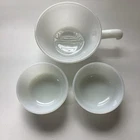 Vtg 3 Anchor Hocking Fire King Milk Glass White Small Bowls One W/handle USA