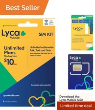 Lyca Mobile 5G/4G Prepaid SIM Card Kit - Unlimited Talk, Text & Data from $10/mo