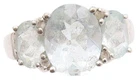 925 Sterling Silver Vintage Ring Three Stone Topaz Statement Band  Sz 6  RG33480