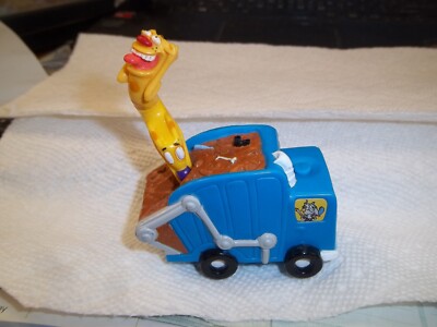 1999 Burger King Cat Dog Garbage Truck Kids Club Viacom String Pull (b974)