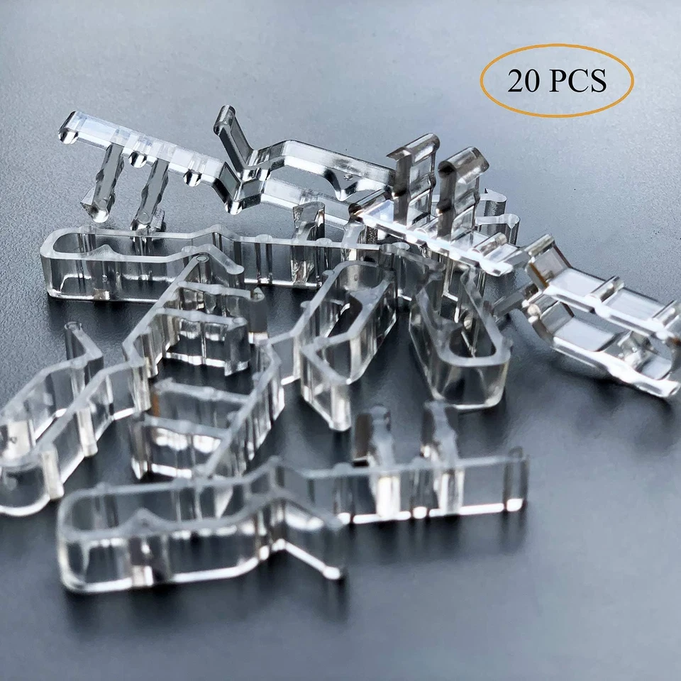 Valance Clips for Blinds 2 Inch Hidden Channel Window Blind Clips Clear Plastic - Image 2 of 4