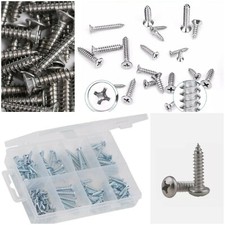 Wood Wall Screws (M1) 105Pcs Assorted Flat Cross Round & Flat Head 8 Type Size 