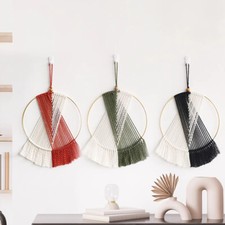 Bohemian Quasten Wandteppich Wanddekoration Handgefertigt Gewebter Wandbehang