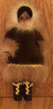 Made in the USA, Carlson Inuit 8” Eskimo doll with purse