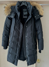 $1,120 Mackage Darja-sp Black Women's Down Coat Fur Detachable Hood Sz L Large