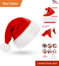 Luxurious Santa Hat - Warm, Soft Plush - Perfect Christmas Party Decoration