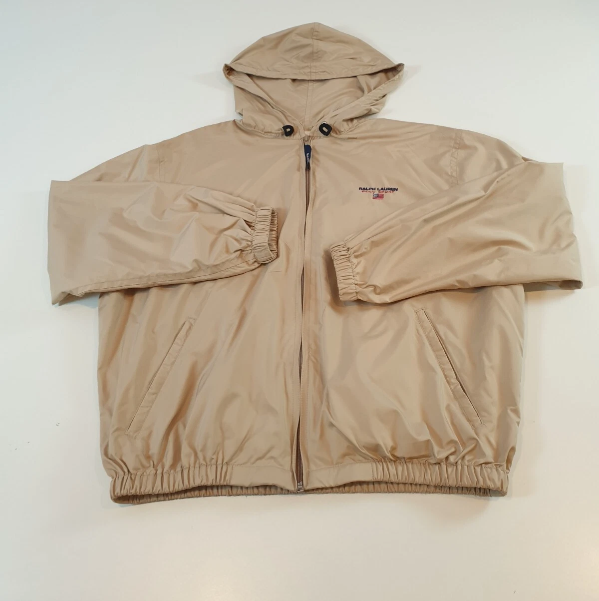 SUPREME Giacca a vento vintage Ralph Lauren Polo Sport full zip con cappuccio uomo M nuova con etichette USA