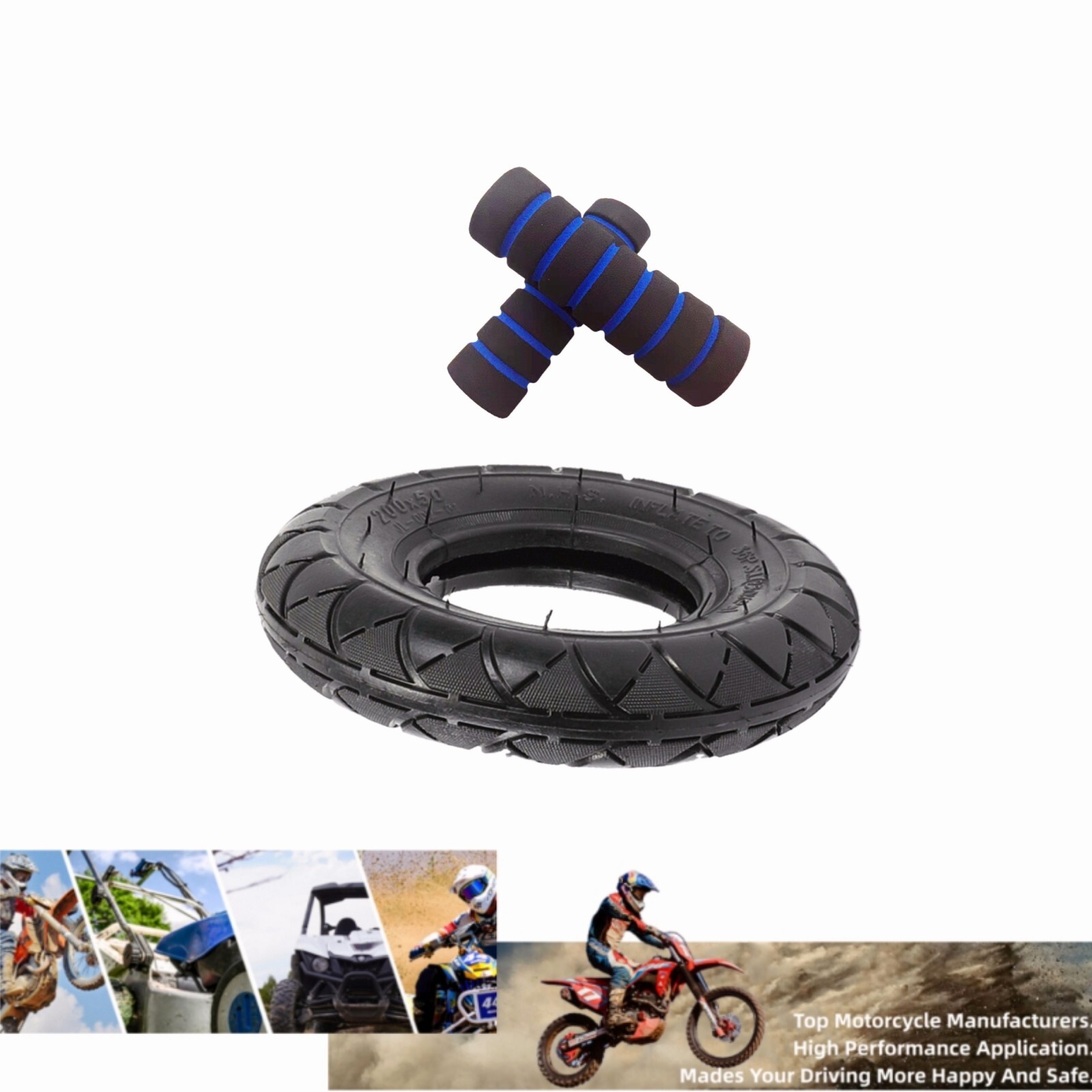 200x50 (8x2) Replacement Tire for Razor Dune Buggy ePunk Crazy Cart Power Wheels