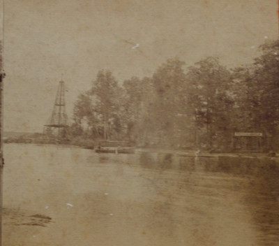 Maine Stereoview Port Galashiels Great Moose Lake Lighthouse Vose & Paul 1870s