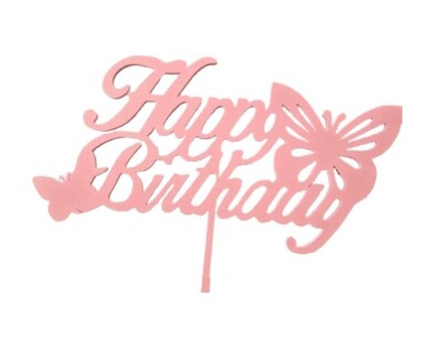 Schmetterling Stil Happy Birthday Tortenaufleger für Mädchen - Kunststoff Tortendeko