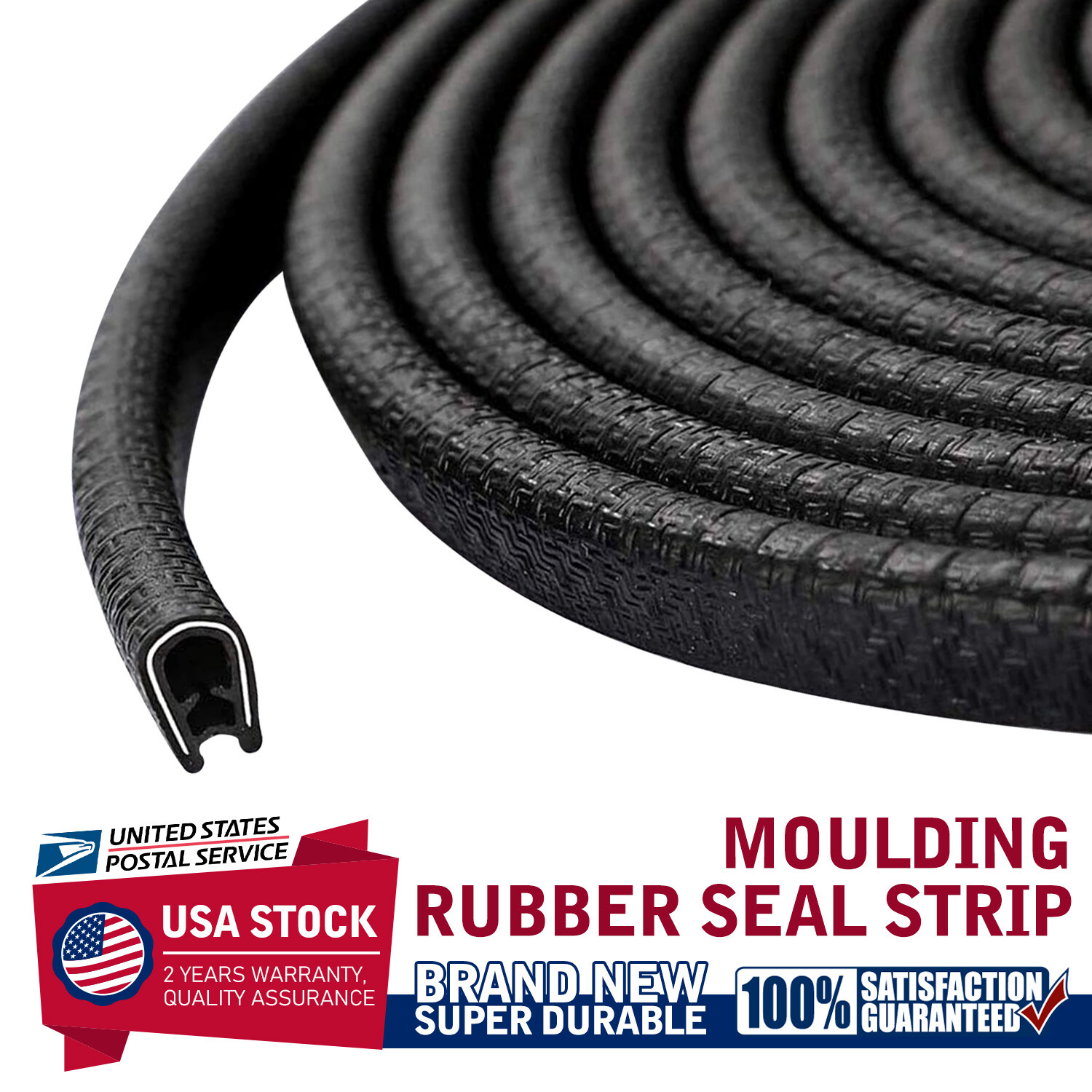 24m Rubber Seal Strip Decoration Car Parts Door Window Push-On Pinch Weld Trim