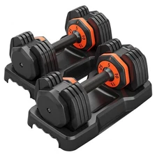 Adjustable Dumbbell Set 2x 25LB Dumbbell for Men & Women Body Building Training