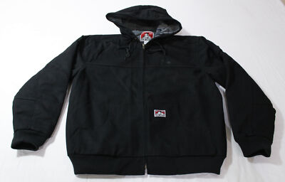 Ben Davis Men's Plenty Tough Full-Zip Hooded Canvas Jacket CD4 Black Large NWT