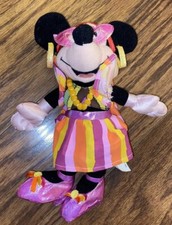 Mardi Gras Minnie Mouse Plush Soft Mini Bean Bag 8" Disney Smoke Free EUC