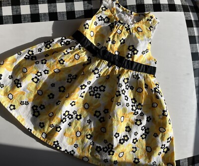 Toddler Girls Easter Dress White with Yellow Black Floral KOALA KIDS 18  Months | eBay