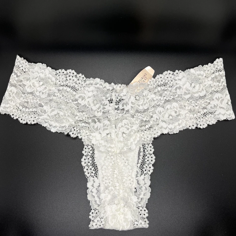 Vtg 2007 NEW Victoria's Secret Large Sexy Little Things Thong Panty White Lace - Image 3 of 4