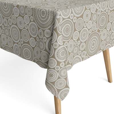 Jacquard Tischdecke beschichtete Baumwolle MUNRO Mandala Kreise eckig rund oval