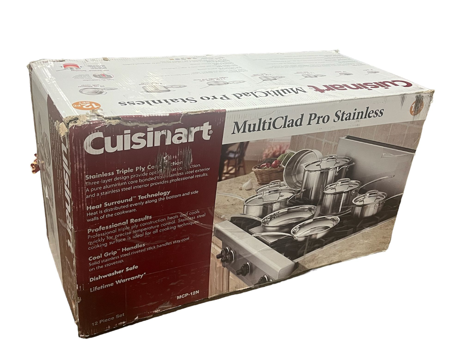 Cuisinart Set Pentole MultiClad Pro Acciaio Inox 15 Pezzi - Adatto A Induzione E Forno, MCP-15N