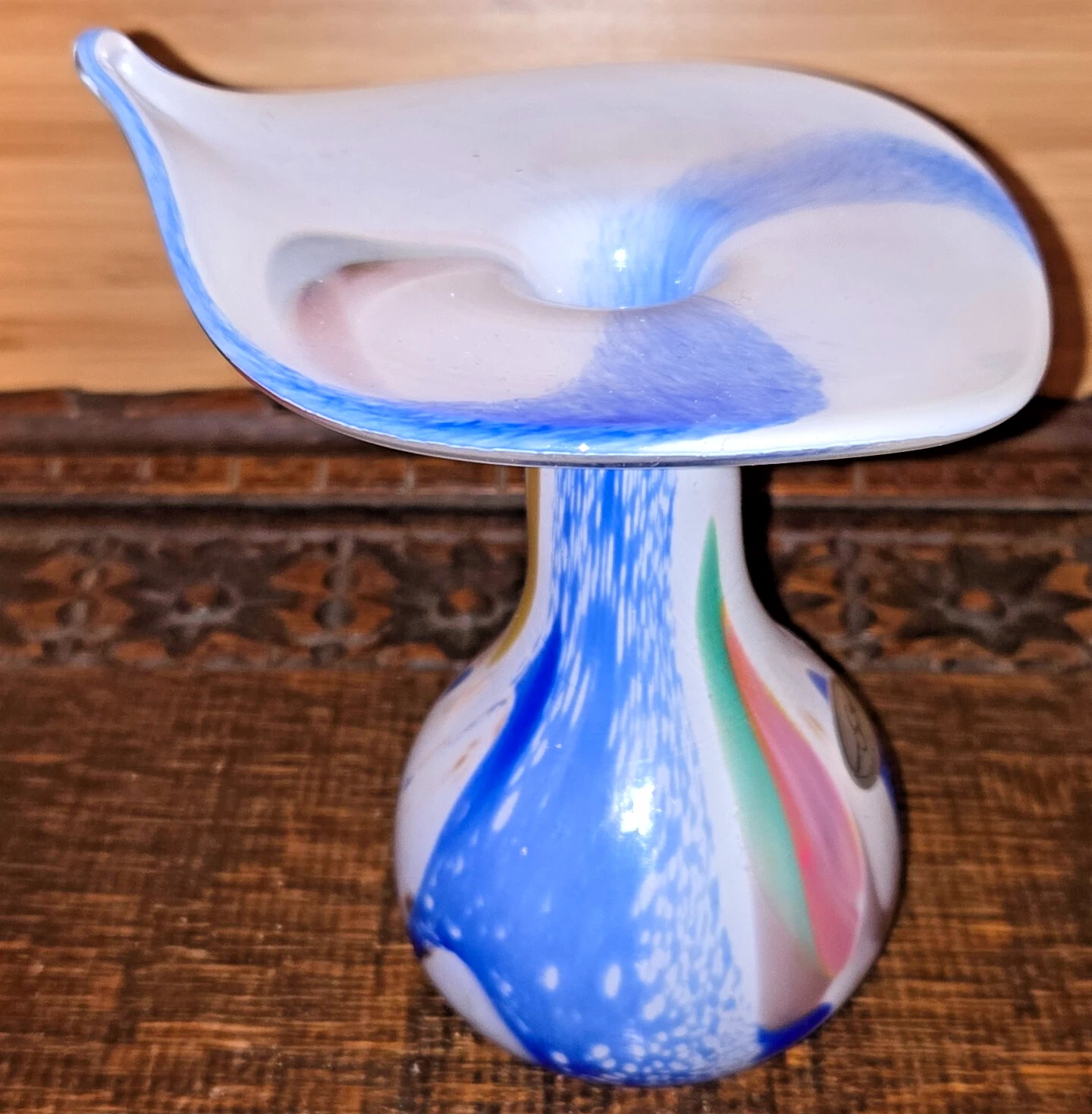 Silesia Made in Germany, Jack in the Pulpit Coloured Glass Vase MCM