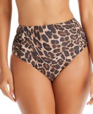 Bar III Medium Bikini Bottom Cheetah-Print High Waist Natural New