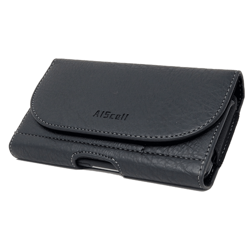 Black Wallet Case Leather Pouch Fits iPhone 16,16 Pro,15 Pro,15,w/ Cover Case on - Picture 8 of 8