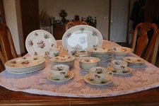 Hanover China Vtg Anniversary Pattern 51 Piece Dinnerware Grouping Floral Rose 