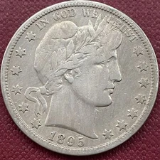1895 O Barber Half Dollar 50c Better Grade VF + #53304