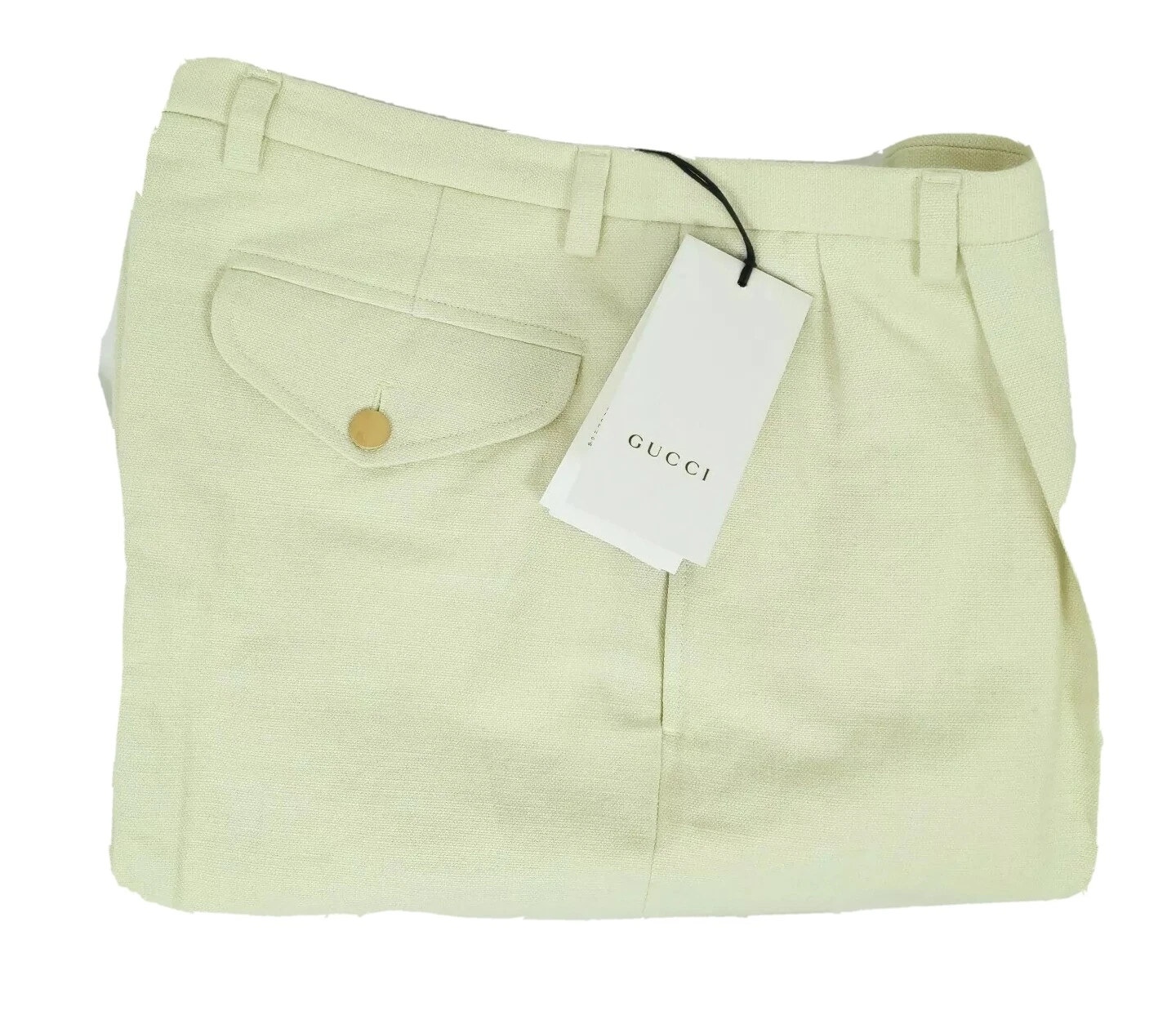 Pantalon pantalon en toile jaune calcaire GUCCI 48 ou US 32 neuf avec étiquettes