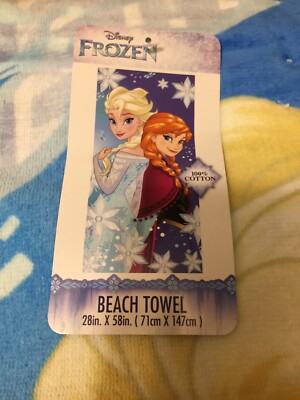 Anna And Elsa Frozen Disney Beach Towel Cotton 28 X58 