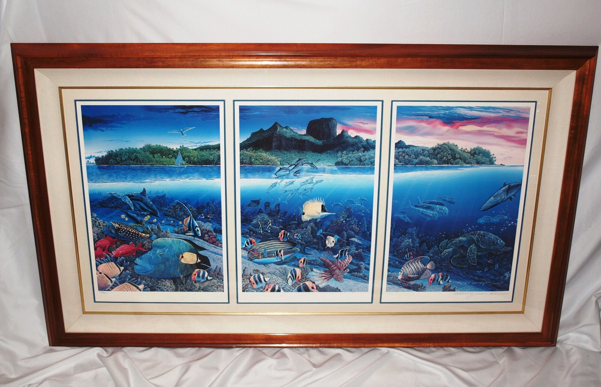 Graphic Triptych Prints “Bora Bora Isle of Dream” by Robert Lyn