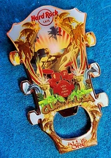 GUAM BOTTLE OPENER GUITAR HEAD TRIBAL WARRIOR CANOE FRIDGE MAGNET Hard Rock Cafe