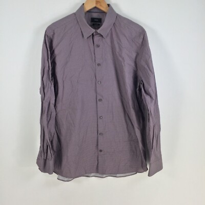 Saba mens button up shirt size XL Slim multicolour geometric long sleeve 063449