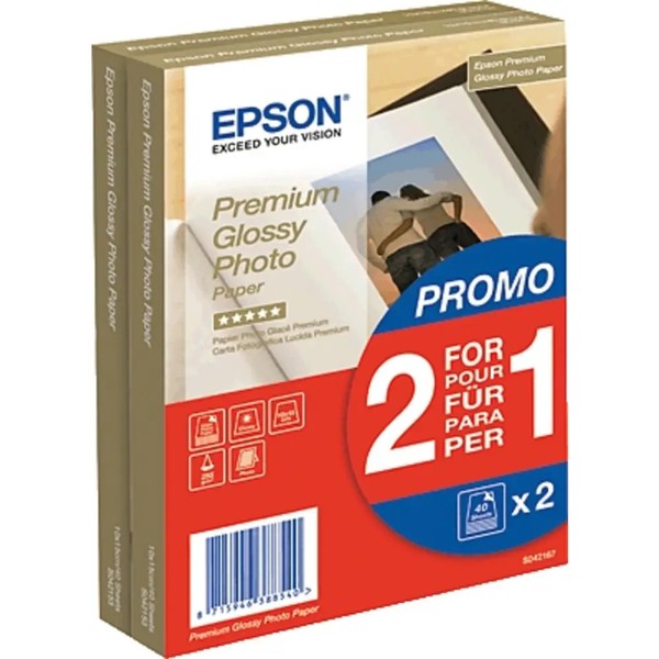 80Er Multipack Epson Premium Glossy Photo Paper C13S042167 Fotopapier 10 X 15 Cm-image