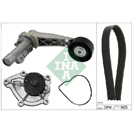 Wasserpumpe + Keilrippenriemensatz FüR Peugeot 207 WD WK 07 Bis 13 INA 5FR Neu-image