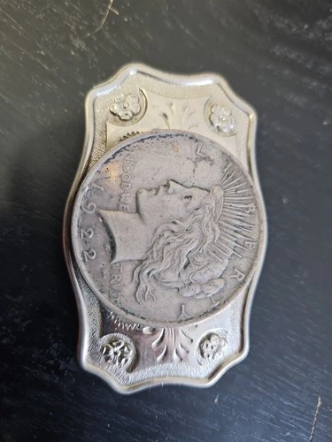 1922 Liberty Peace Dollar Vintage Coin Belt Buckle 90% Silver
