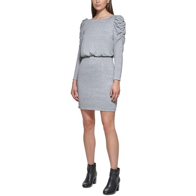 Jessica Howard Womens Gray Shimmer Knit Shift Dress 16 BHFO 1590