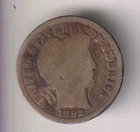 1892-P BARBER DIME 90% SILVER PHILADELPHIA 10¢ UNITED STATES AMERICA TEN CENTS