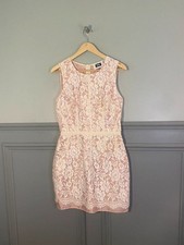 Fabulous Classic Dolce Gabbana Lace mini dress nude Occasion Uk10 EC001