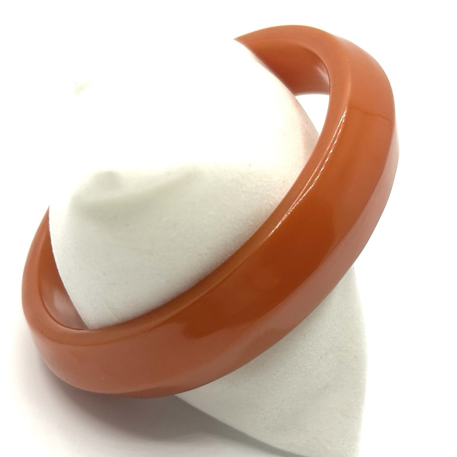 BAKELITE Knife Edge Bangle Bracelet Solid Burnt O… - image 2