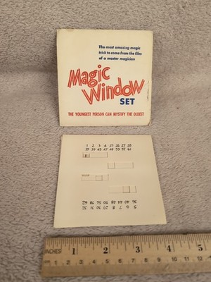 MAGIC WINDOW SET Mind Reading Number Trick Vintage Unique