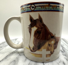 Horse Coffee Mug Cedar Valley Stables Folkcraft Stoneware Western Ranch Cup