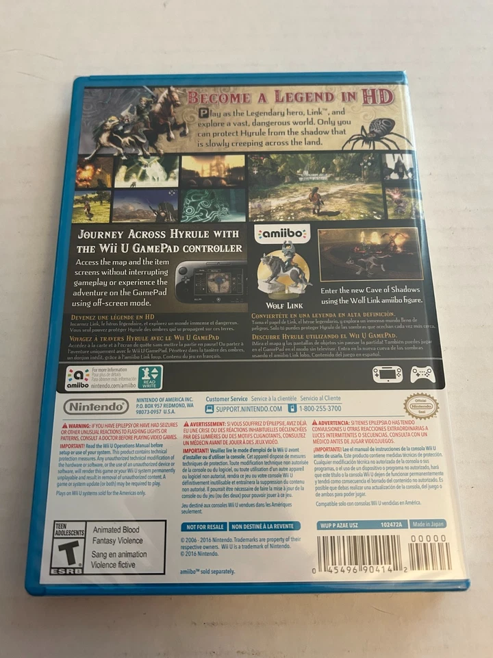 The Legend of Zelda: Twilight Princess HD (Nintendo Wii U, 2016) Factory Sealed - Image 2 of 2