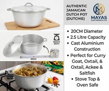 20CM Jamaican Caribbean Dutch Pot Casserole Oven Heavy Duty Dutchie 
